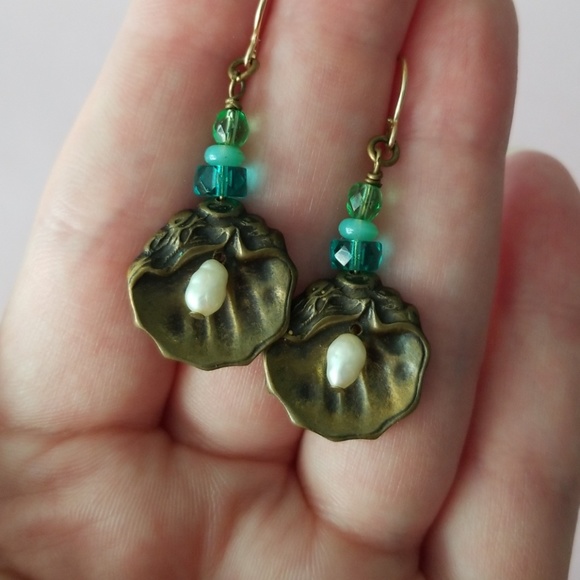 Mermaid earrings! Real freshwater pearls - Picture 2 of 3